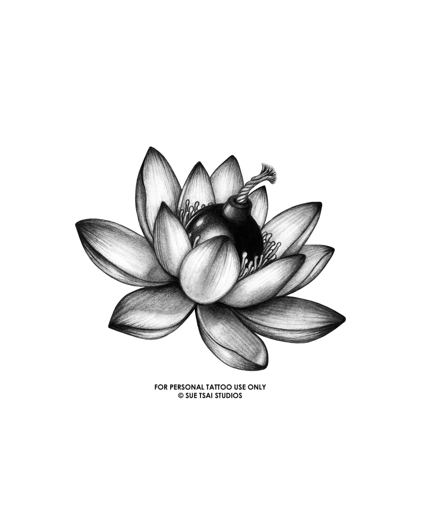 Lotus Flower Bomb - Tattoo Design Lotus Flower Bomb - Tattoo Design