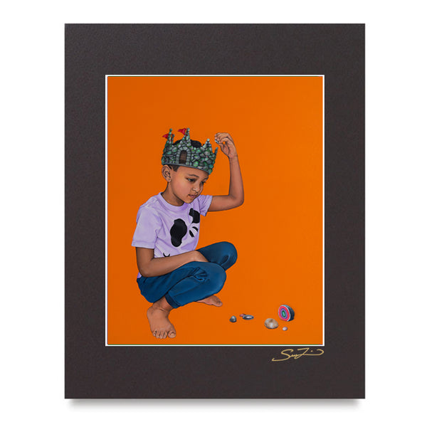 Building Castles / Boy - Mini Print