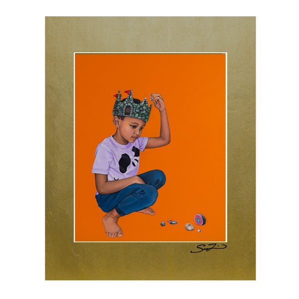 Building Castles / Boy - Mini Print
