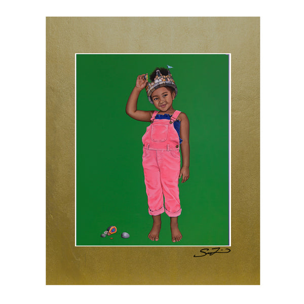 Building Castles / Girl - Mini Print