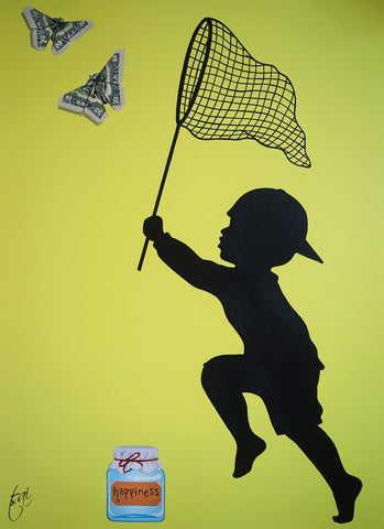 The Pursuit / Lime - Rolled Canvas Print