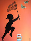 The Pursuit / Coral - Rolled Canvas Print