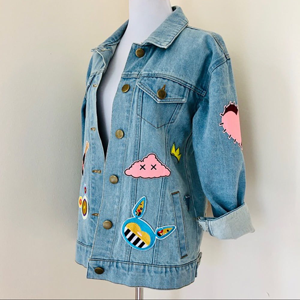 Six:02 Denim Patch Jacket – SUE TSAI STUDIOS