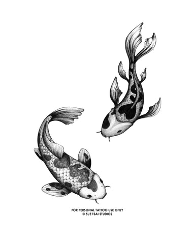 Good Fortune Koi - Tattoo Design